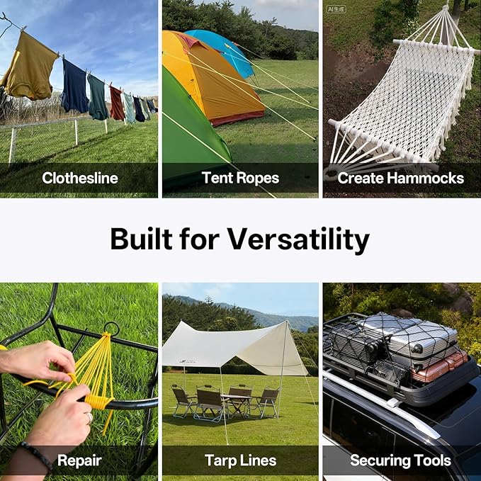 1200 Paracord Rope - 4.4mm 14 Strand Nylon Parachute Spool para Cord Lanyard for Outdoor Camping Survival Utility Tent Crafting DIY Projects Fishing Clothsline Bracelet - Black 200FT