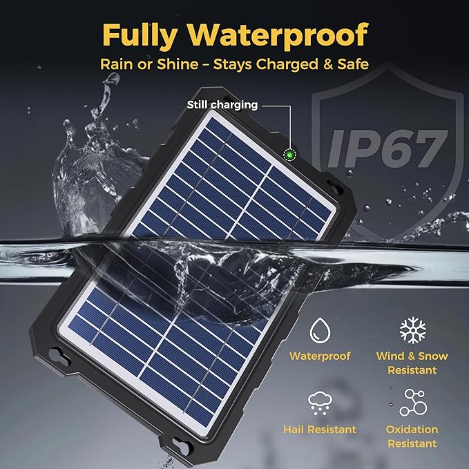 SUNAPEX 12V Solar Battery Charge: 8W Waterproof Portable Solar Panel Kit - Battery Maintainer Trickle Charger - with Upgrade Built in Charge Controller for Car Boat RV Trailer Automotive Motorcycle