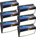 6 Pack 368 LED Solar Motion Sensor Lights Outdoor, Solar Fence Lights with 3 Lighting Modes, Solar Powered Security Lights Waterproof for Outside Yard Wall Garden Backyard Step Garage