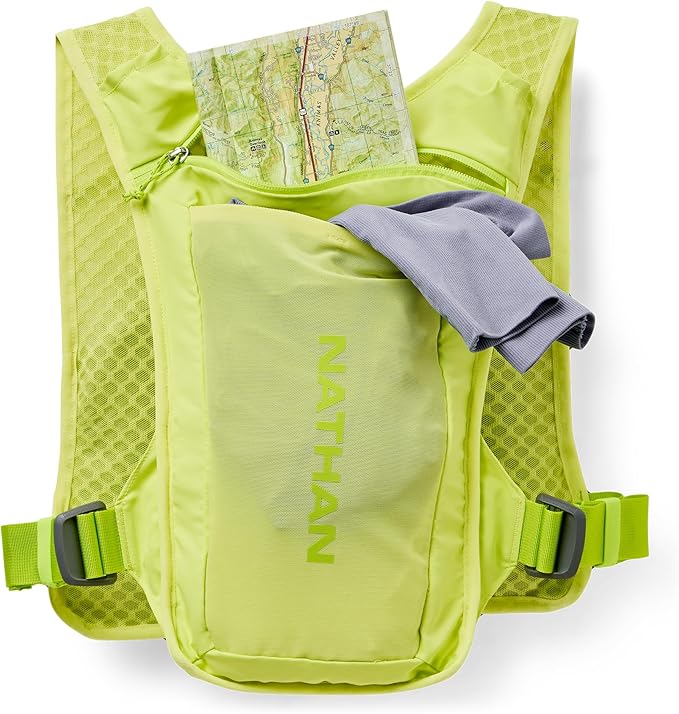 Nathan QuickStart Hydration Pack Vest with Bladder or flasks, Storage Pockets, Breathable Moisture-Wicking Fabric, Adjustable Straps for Running, Hiking, Walking, Marathons, Obstacle Races