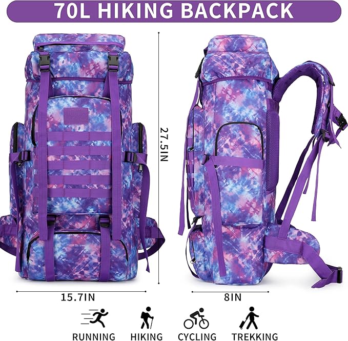 Hiking Backpack for Men 70L/100L Camping Backpack Military Rucksack Molle 3 Days Assault Pack for Climbing | Camping Backpack, 3 Days Assault Pack, for Climbing
