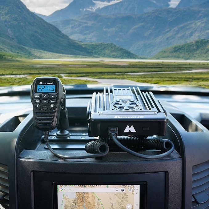Midland MXT575 GMRS Mobile Radio, Two-Way Radio with NOAA Weather Scan and Alert - for Farms, Ranches, Overlanding - Repeater Capable, Integrated Control Mic,- External Magnetic Mount