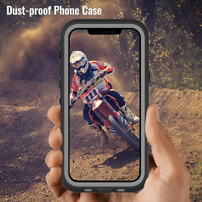 Waterproof Phone Case Compatible with iPhone 13 Pro Max, IP68 Waterproof Shockproof Dust-Proof Phone Case with Built in Screen Protector, Full Body Protective Case (Black, iPhone 13 Pro Max)