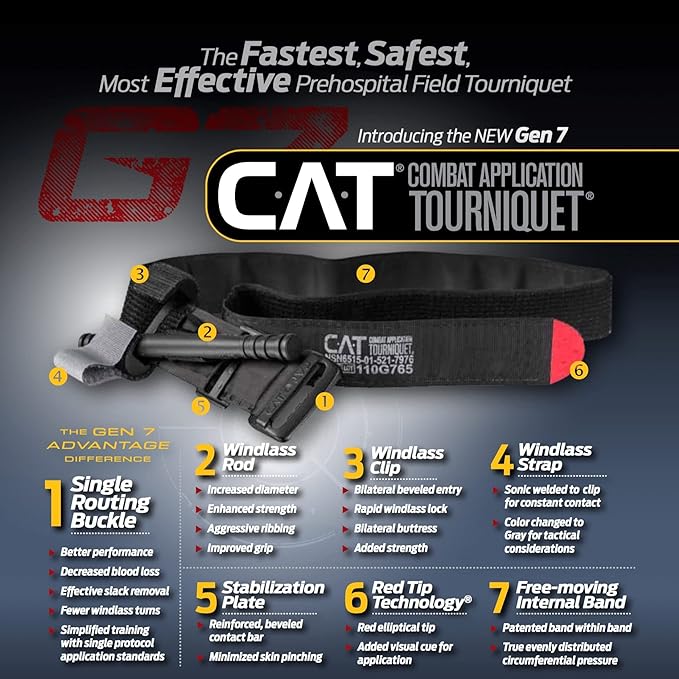 EVERLIT Emergency Trauma Kit, CAT GEN-7 Tourniquet 36" Splint, Military Combat Tactical IFAK for First Aid Response, Critical Wounds, Severe Bleeding Control (Tan)