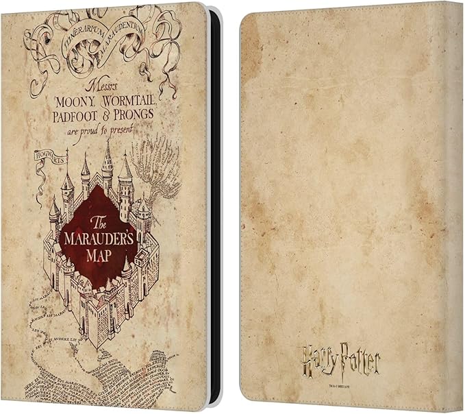 Head Case Designs Officially Licensed Harry Potter The Marauder's Map Prisoner of Azkaban II Leather Wallet Case Compatible with Amazon Kindle Paperwhite 6