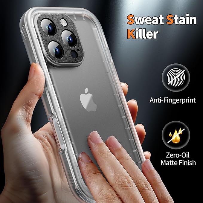 Cozycase for iPhone 16 Pro Max Case Waterproof - 360 Heavy Duty with Screen/Camera Protector Shockproof IP68 Underwater Dustproof Water Dust Shock Proof Full Body/Front and Back Case Frosted Clear