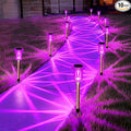 Solar Pathway Lights Gift for Mom 10 Pack Pink Solar Lights Outdoor Waterproof Yard Lighting, LED Stainless Steel Stake for Garden Outside Landscape Lawn Driveway Walkway Path