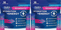 NatureWorks HydroMATE Electrolytes Powder Drink Mix Packets Hydration Accelerator Low Sugar Rapid Party Relief Recovery Vitamin C Plus Caffeine Strawberry 16 Count (Pack of 2)