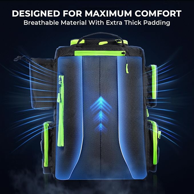 KastKing Bait Boss Fishing Tackle Backpack with Rod Holders-4 Tackle Boxes-Rain Cover,45/43L Large Storage for Fishing Gear