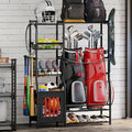 Sports Equipment Organizer Garage Organization , Golf Bag Storage Rack, Organizer for 2 Golf Bag , Indoor/Outdoor Ball Storage Bins for Toy Sports Gear Storage, Ideal for Home, Garage, Club, Basement