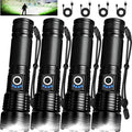 MIXILIN Rechargeable Flashlights High Lumens, 4 Pack 99,000 Lumens Super Bright Led Flashlight with USB Cable & 5 Modes, Handheld Flash Light Waterproof Flashlight for Home Camping