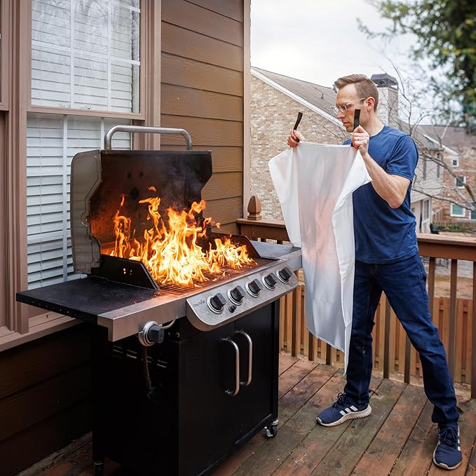 Fire Guardian Emergency Fire Blanket for Small Area Fires, 40" x 40" Woven Fiberglass Emergency Blanket, Provides up to 900°F Heat Resistance, Suitable for Small Area Home & Kitchen Fires