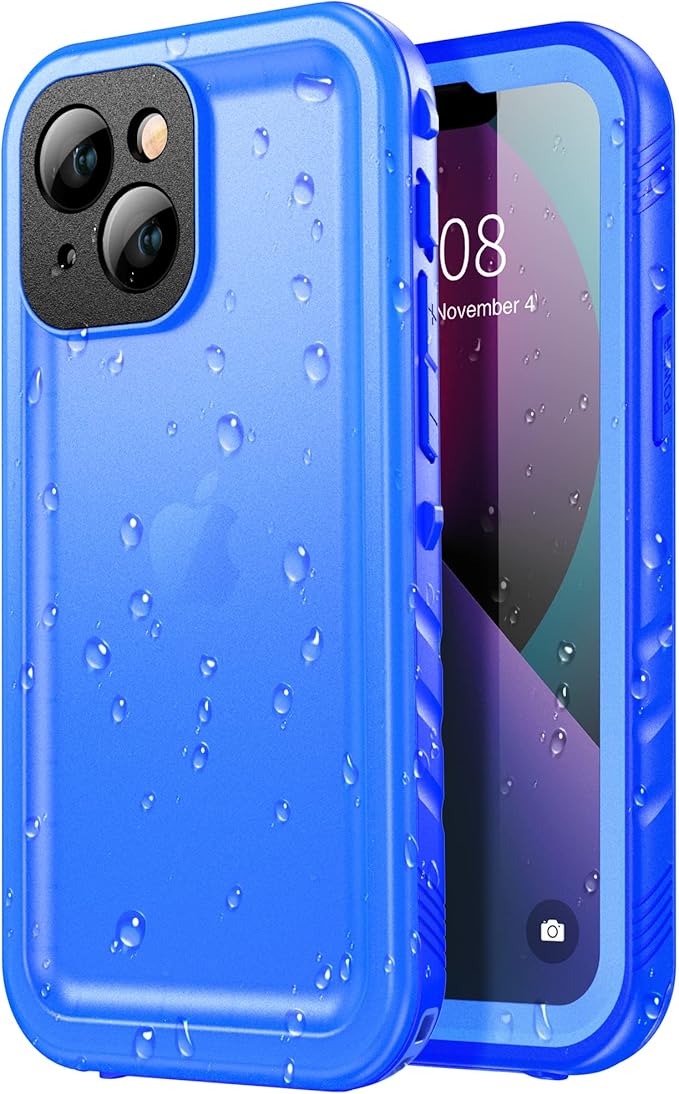 SPORTLINK Compatible with iPhone 13 Mini Waterproof Case - Full Body Shockproof Dustproof Phone Screen Protector Rugged Waterproof Case for iPhone 13 Mini 5.4 Inches Blue