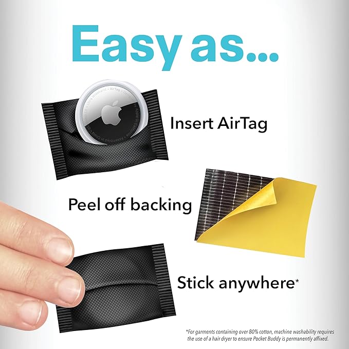 12PK Fabric GPS Holder for AirTags, Secure and Discreet, for Clothing, Suitable for, Luggage Bags, Sports Clothing and Equipment, and Outdoor Activities Pack of (12)