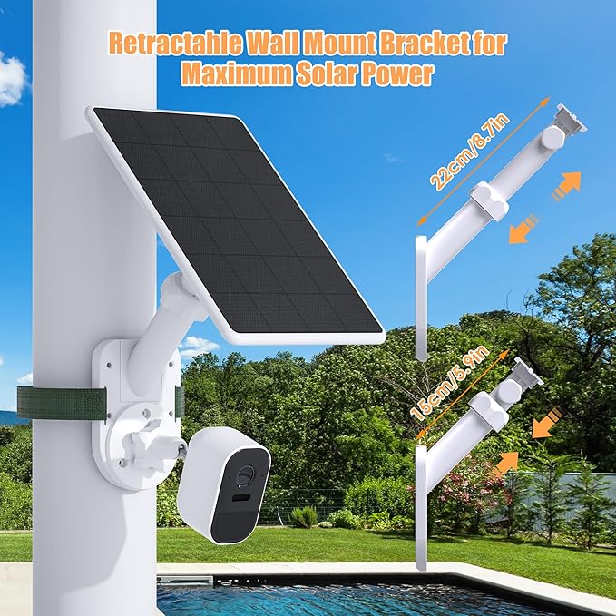 Wall Mount for Cameras and Solar Panels, 2-in-1 Mount Compatible with Ring, Blink, Eufy, Arlo, Wyze, etc Solar Panel and Cam, with Ring Stick Up Cam/Spotlight Cam/Plus/Pro(Battery), Adjustable Angle