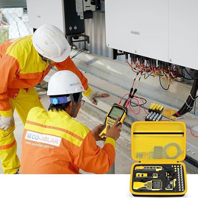 Case Compatible with Klein Tools VDV501-851 VDV500-123 VDV226-110 VDV427-300. Storage Carrying Travel Holder for Cable Tester for Scout Pro 3/ Tracer Probe/Wire Stripper and Accessories- Yellow Zipper