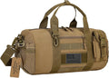 ArcEnCiel Small Tactical Duffle Bag Men Gym Pack Military Molle Shoulder Bags Shoes Storage Sports Handbag with Patch (Coyote Brown)