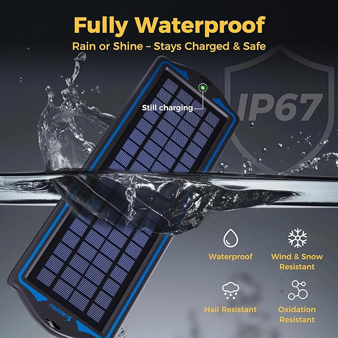 SUNAPEX 12V Solar Battery Charge: 5W Waterproof Portable Solar Panel Kit - Battery Maintainer Trickle Charger - with Upgrade Built in Charge Controller for Car Boat RV Trailer Automotive Motorcycle