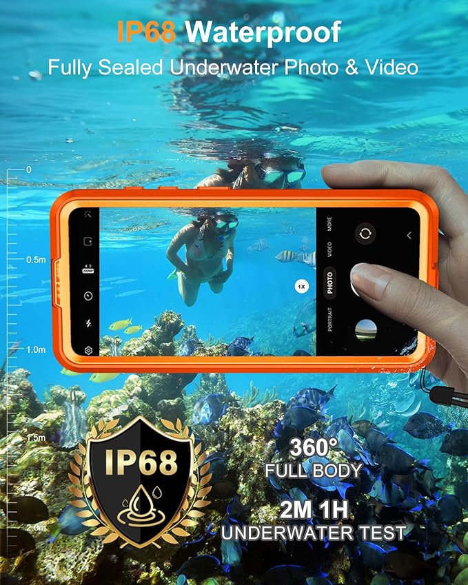 for Samsung Galaxy S26 Waterproof Case, [Fit for Magsafe] [IP68 Water Proof] [Built-in Screen Protector], Magnetic Heavy Duty Military Grade Rugged Phone Case for S 26 6.3", Orange