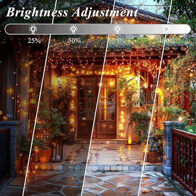 LitHome 33Ft 100 LED Color Changing Christmas String Lights, 35 Colors 9 Modes Red White and Blue Lights Outdoor with Remote, Dimmable 4th of July Light Plug in for Independence Day Xmas Tree Decor