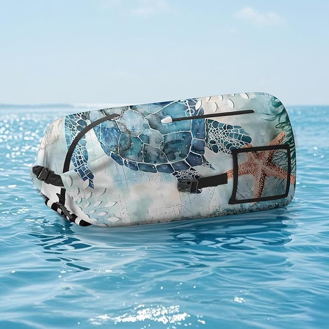 Waterproof Dry Bag Heavy Duty Marine Dry Bags for Kayaking Hiking Sea Turtle Nautical Starfish Backpack Roll-Top Closure Bag - Backpack Waterproof Phone Case 35L/55L/85L