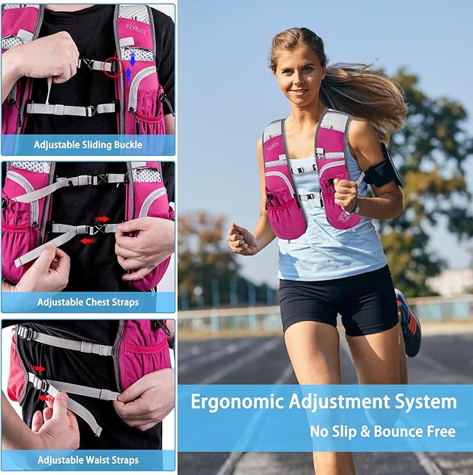 ITIEZY Running Vest for Women Men, 5L Hydration Backpack Lightweight Running Water Vest with Leak-Proof Bladder Sleeve for Marathon, Trail, Cycling, Hiking, Jogging