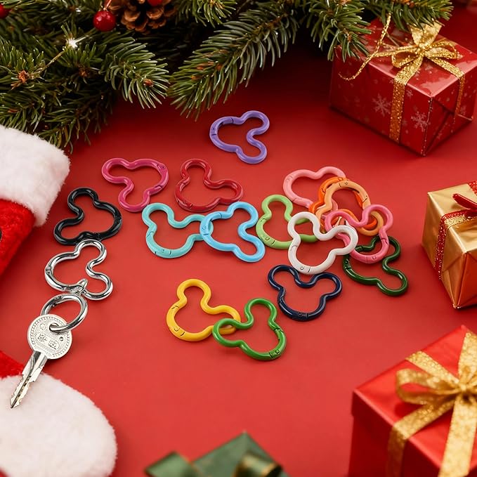 17Pcs Aluminum Alloy Creative Carabiner Clips, Colorful Spring Snap Hook Keychain Clip for DIY Sewing Jewelry Crafts