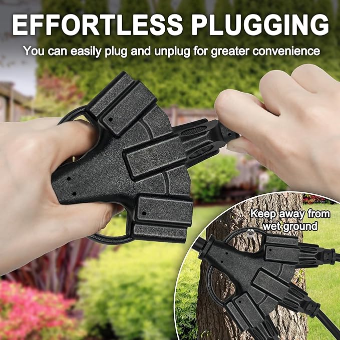 6FT 12/3 Outdoor Extension Cord with Multiple Outlets 12 Gauge 3 Outlet Heavy Duty Power Cord Splitter Flexible 3 Way Power Cable Waterproof 12AWG 15A 1875W SJTW,ETL Listed