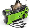 7400mWh NOAA Emergency Weather Radio with 3 in 1 Charging Cable - Solar Hand Crank Alert Radio - 3 Power Supply Methods - SOS Alarm, Flashlight for Hurricane Emergencies