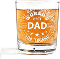 Nogrit World's Best Dad Whiskey Glasses 10 oz, Best Dad Gifts for Father's Day Birthday from Sons Daughters, Father Gifts Old Fashioned Rocks Glasses for Drinking Cocktail Scotch Vodka Tequila Rum