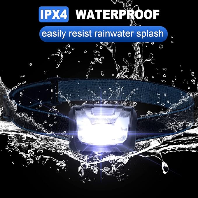 Macarrie 30 Pack LED Headlamps IPX4 Waterproof 3 Modes Headlamp Flashlight Bright Head Lights Camping Accessories for Adults Kids Hiking, Running, Repairing, Batteries Not Included (Black)