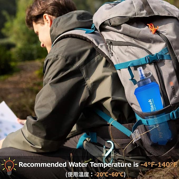Azarxis TPU Soft Flask Collapsible Water Bottles BPA-Free 250ml 350ml 500ml 600ml for Hydration Vest Pack Running Hiking Cycling Climbing