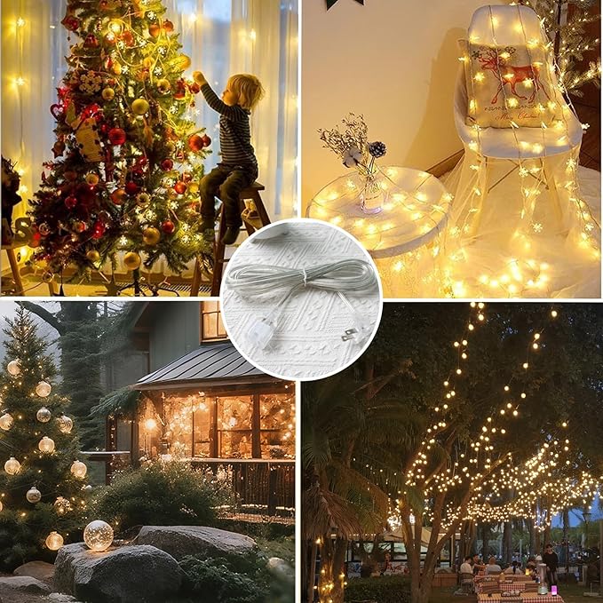 Clear Extension Cord 15 FT, Indoo/Outdoor 2 Prong Extension Cord with Flat Plug, Invisible Slim Extension Cable for Christmas Lights, Lamps & Holiday Lighting (18AWG, 10A/125V)