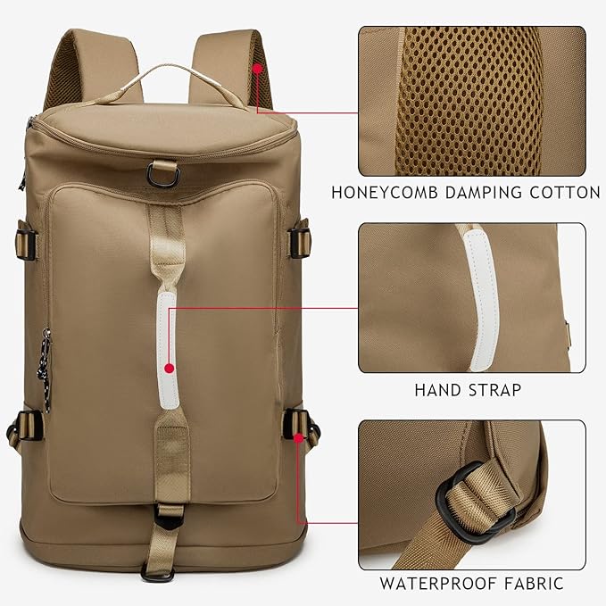 Gym Duffle Bag Waterproof black Laptop Backpack Suitable for Hiking, Fishing, Travel 40L Large Capacity Trendy Cool Lightweight Backpack for Men and Women