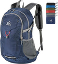 WATERFLY Lightweight Packable Hiking Backpack: 30L Foldable Travel Daypack Ultralight Camping Day Pack for Woman Man Dark Blue
