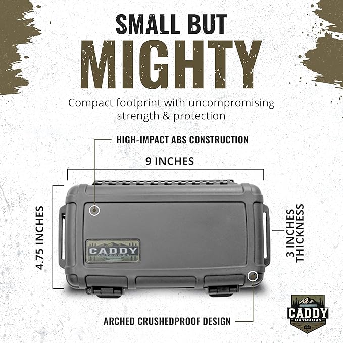 Waterproof Storage Case 1.2 L Capacity – Heavy-Duty Gear Box with Foam, Carabiner & Lanyard – Crushproof, Airtight Outdoor Container for Camping, Hiking, Fishing