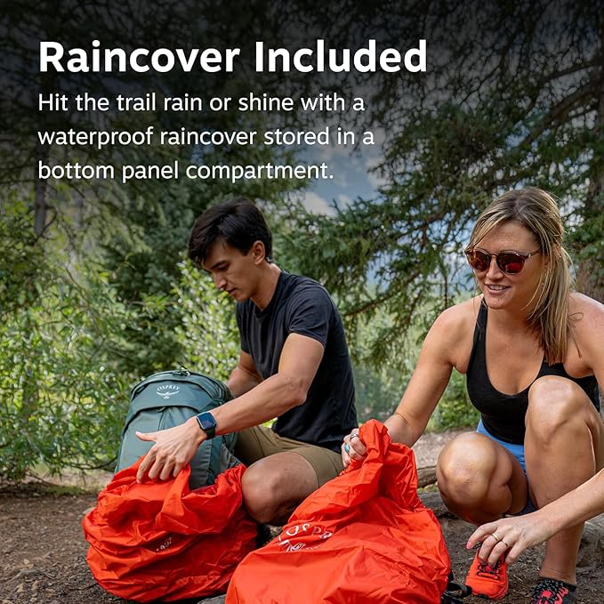Osprey Stratos 36L Men's Hiking Backpack - Lightweight Backpacking Pack with Waterproof Raincover - Camping Bag, Nirvana Blue