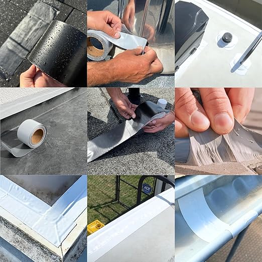 HSS Sealant Tape with MicroSealant - Waterproof Commercial Roofing Tape for Roof and RV Repair - UV- & Weatherproof - Black - 4 inch x 25 feet
