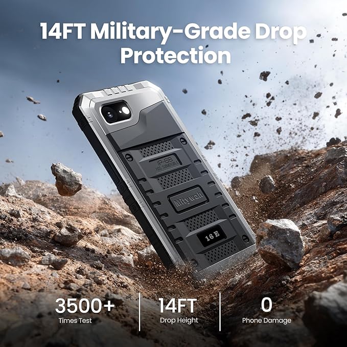 Mitywah Waterproof Case for iPhone 16e and for iPhone 17e, Shockproof Heavy Duty Case with Built-in Screen Protector, Underwater Full Body Protective Metal Case 6.1 inch, Silver