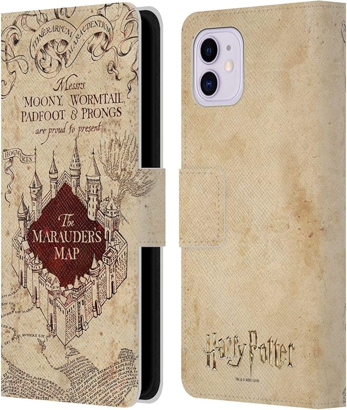 Head Case Designs Officially Licensed Harry Potter The Marauder's Map Prisoner of Azkaban II Leather Wallet Case Compatible with Apple iPhone 11