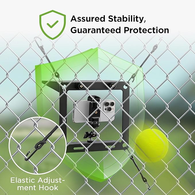 InnoGear Fence Mount for Phone, Flexible Cell Phone Fence Mount with Shade Live Sports Streaming Kit with Swivel Head for Mevo Start, Phones, GoPro and Other Action Cameras, Baseball Games Tennis