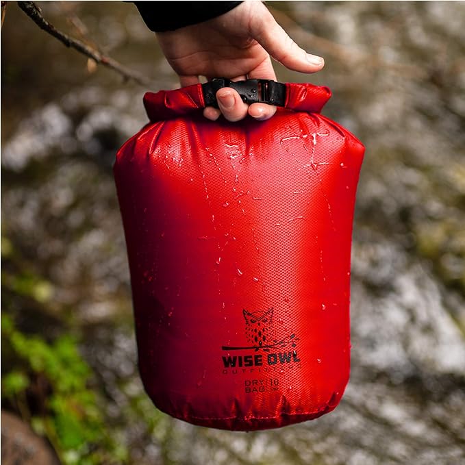 Wise Owl Outfitters Waterproof Dry Bag 3-Pack – Lightweight & Airtight 5L/10L/20L Small & Large Dry Bags for Kayaking, Beach, Travel, Boating, Hiking