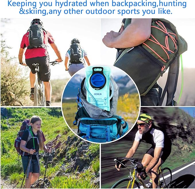 HEIKLN Hydration Bladder 1.5L-2L-2.5L-3L,Leak Proof Water Reservoir, BPA Free Military Water Storage Bladder Bag Hydration Pack Replacement Easy Clean for Bicycling Hiking Camping Hunting Running
