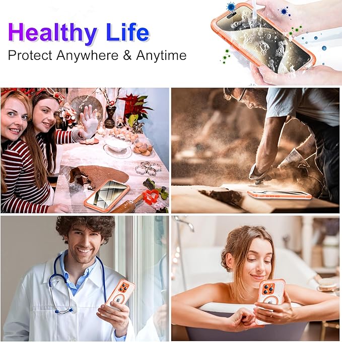 2025 New for iPhone 15 Pro Case Waterproof, [Compatible with MagSafe][Built-in Camera & Screen Protector][Full Body Shockproof][IP68 Waterproof][Dustproof] Phone Case for iPhone 15 Pro 6.1"