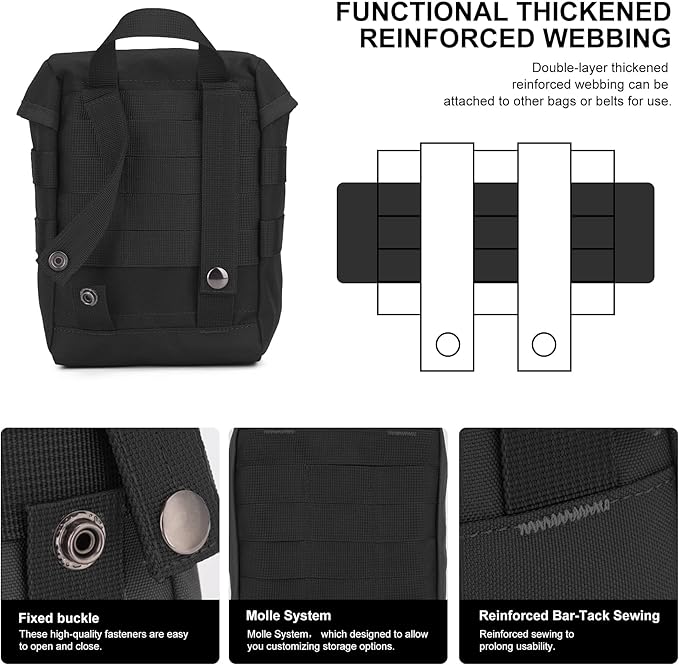Mardingtop Molle Admin Pouch,EDC Pouch, Tactical Drawstring Pouch,Utility Pouch