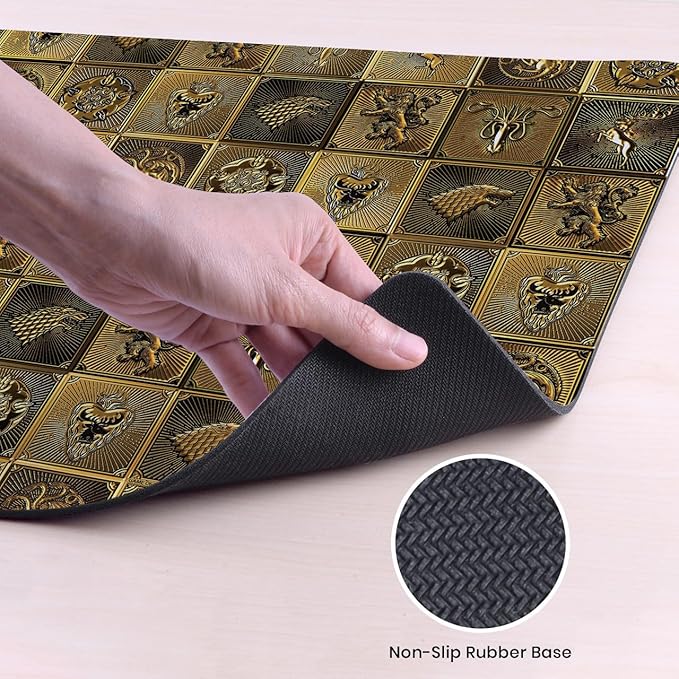Head Case Designs Officially Licensed HBO Game of Thrones Gold Sigils All Houses Graphic Art 37.4 x 15.75 x 0.16 inches (900 x 400 mm) - XL Gaming Office Desk PC Keyboard Mouse Mat Pad