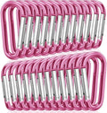 STURME 2" Aluminum D Ring Carabiners Clip D Shape Spring Loaded Gate Small Keychain Carabiner Clip Set Outdoor Camping Mini Lock Snap Hooks Spring Link Key Chain Durable Improved 24 PCS