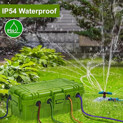 [2 Pack] Outdoor Electrical Box Waterproof, OUTDSPLY Medium Outdoor Electrical Box (11.6x5.2x4.1 inch)w/ 6 Cable Entry, Weatherproof Connection Box for Power Strip, Plug, Timer, Holiday Lights, Green