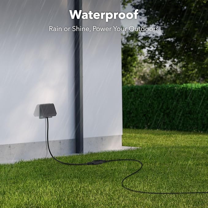 BN-LINK 15 ft Indoor/Outdoor Extension Cord 16/3 SJTW, Black, Water & Weather Resistant, 3-Prong Grounded Plug for Landscaping & Holiday Decorations, Home & Office, 13A, ETL