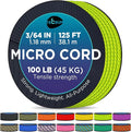 TECEUM Micro Paracord – 1.18 mm X 125 ft – Micro Utility Cord – Thin Braided Paracord Rope – Best for Crafting, DIY Projects, Fishing, Camping – Wind Chime Replacement – Survival Strong String